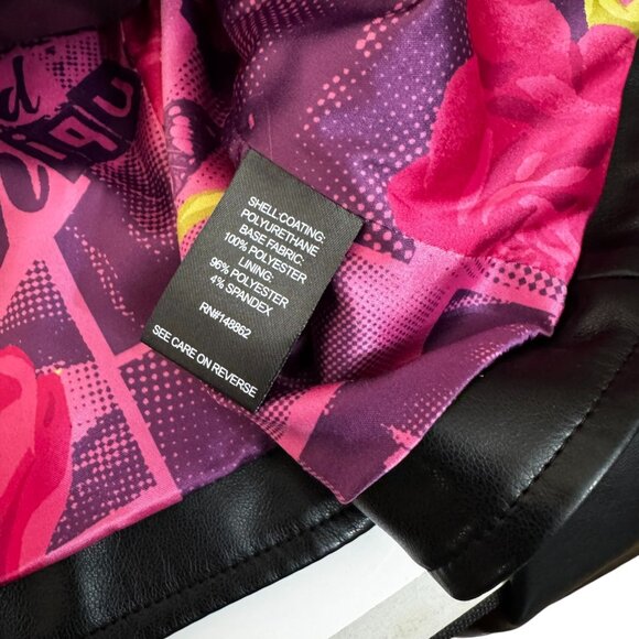 Womens Torrid X Betsey Johnson Faux Leather Black Crop Moto Jacket Size 4 4X 26 - Picture 9 of 9